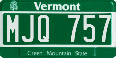 VT license plate MJQ757