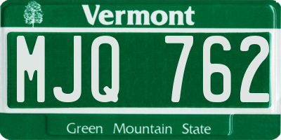 VT license plate MJQ762