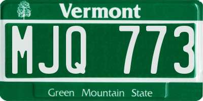 VT license plate MJQ773