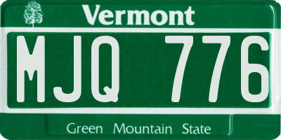 VT license plate MJQ776
