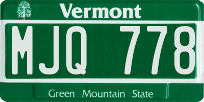 VT license plate MJQ778