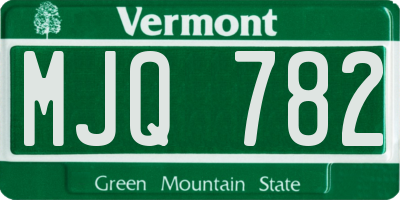 VT license plate MJQ782