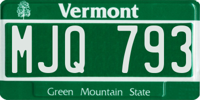 VT license plate MJQ793