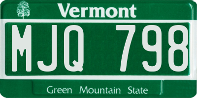 VT license plate MJQ798