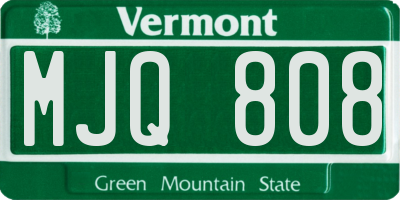 VT license plate MJQ808