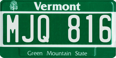 VT license plate MJQ816