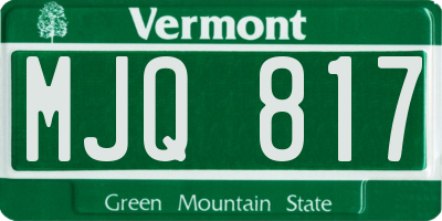 VT license plate MJQ817