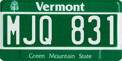 VT license plate MJQ831