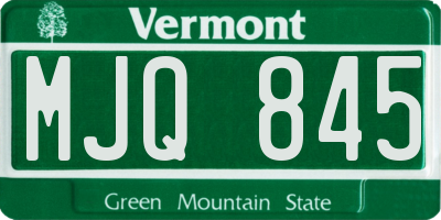 VT license plate MJQ845