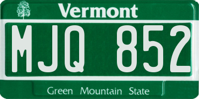 VT license plate MJQ852