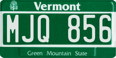 VT license plate MJQ856
