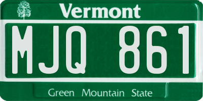 VT license plate MJQ861