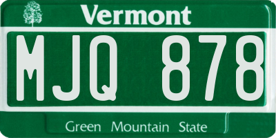 VT license plate MJQ878