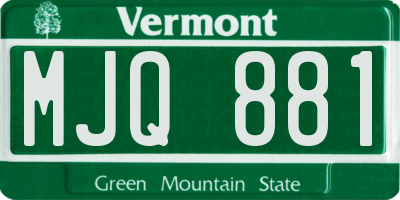 VT license plate MJQ881