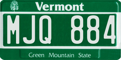 VT license plate MJQ884