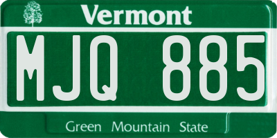 VT license plate MJQ885