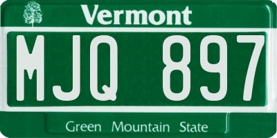 VT license plate MJQ897