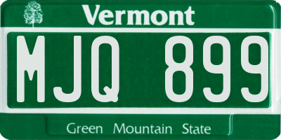 VT license plate MJQ899