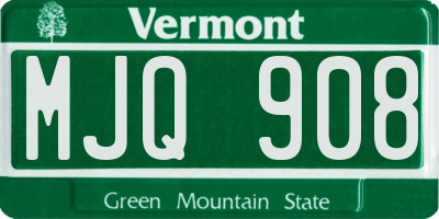 VT license plate MJQ908