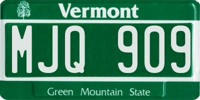VT license plate MJQ909
