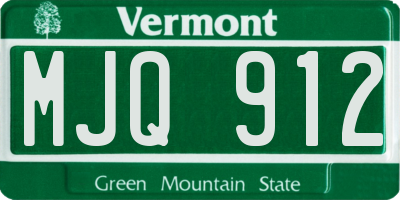 VT license plate MJQ912