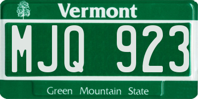 VT license plate MJQ923