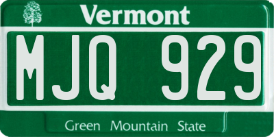 VT license plate MJQ929