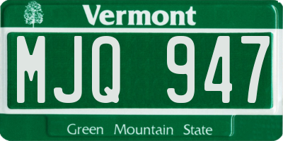 VT license plate MJQ947