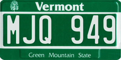 VT license plate MJQ949