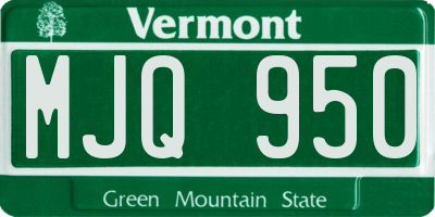 VT license plate MJQ950