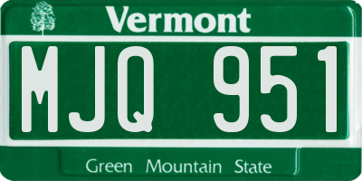 VT license plate MJQ951
