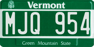 VT license plate MJQ954