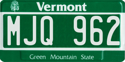 VT license plate MJQ962