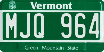VT license plate MJQ964
