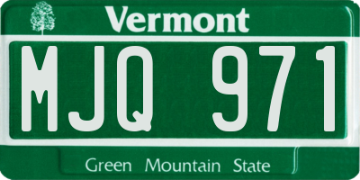 VT license plate MJQ971