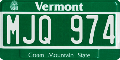 VT license plate MJQ974