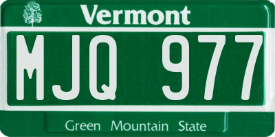 VT license plate MJQ977