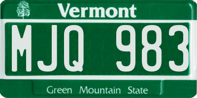 VT license plate MJQ983
