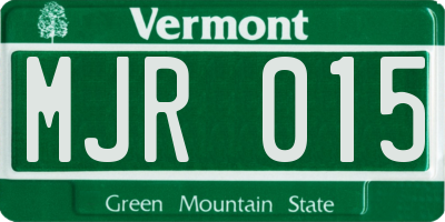 VT license plate MJR015