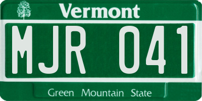 VT license plate MJR041