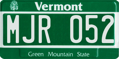 VT license plate MJR052