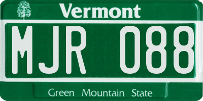 VT license plate MJR088