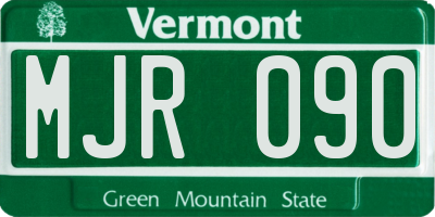 VT license plate MJR090