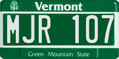 VT license plate MJR107
