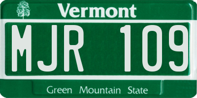 VT license plate MJR109