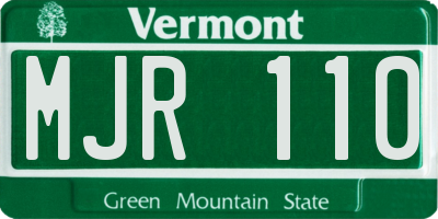VT license plate MJR110
