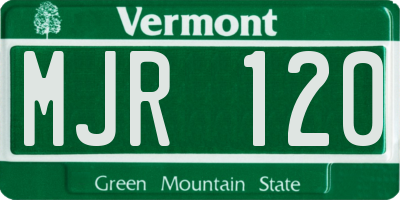 VT license plate MJR120