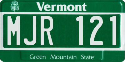 VT license plate MJR121