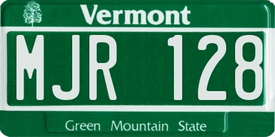 VT license plate MJR128
