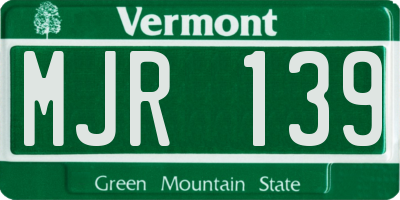 VT license plate MJR139